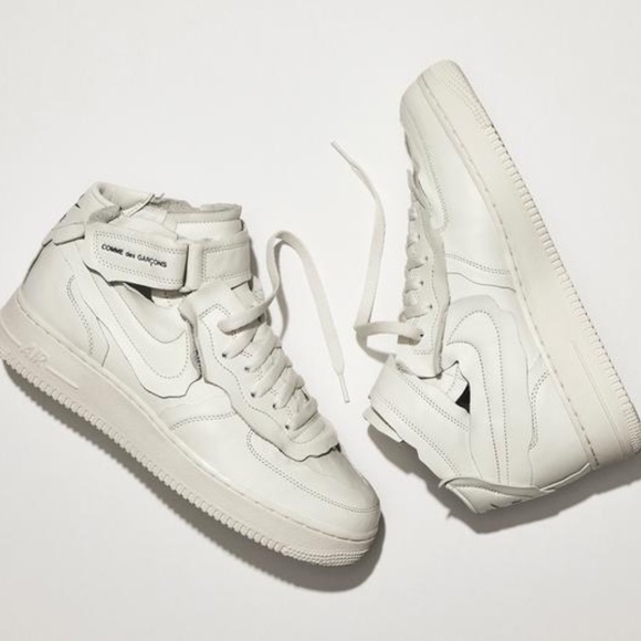 Men's CDG x NIKE Cut Off Air Force 1 Leather Sneakers - Picture 1 of 3